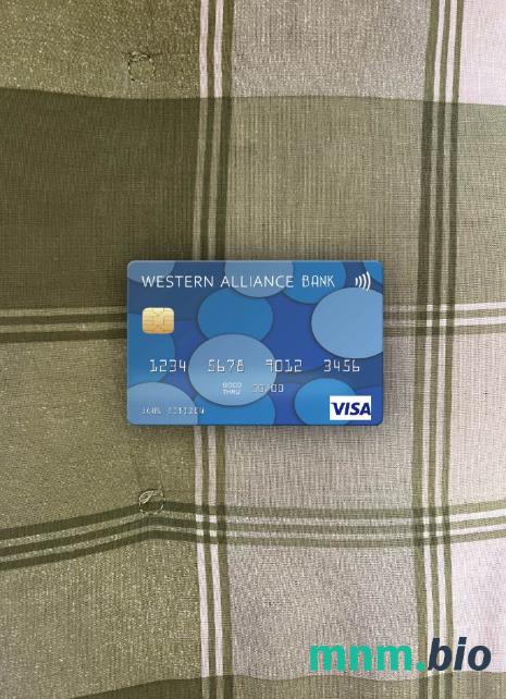 USA Western Alliance bank wygląd zdjęcia karty wizowej skan PSD + zdjęcie